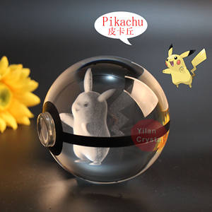 Cristaux en gros <span class=keywords><strong>pas</strong></span> chers Poke Mon <span class=keywords><strong>Pokeball</strong></span> Pikachu Ball Souvenirs Cadeaux - Product Image 4