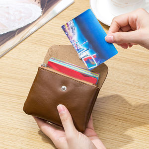 AndoBag Mini Simple Coin Purse for Women Genuine Cow Leather Retro Small <b>Wallet</b> Card Holder <b>Keychain</b> Storage Bag 2025 - Product Image 3