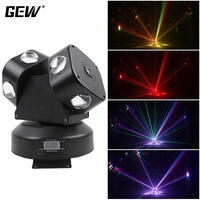 Éclairage de scène LED, 2 têtes de faisceau laser, stroboscope DMX RGBW, effet de lumière mobile pour DJ, discothèque, boîte de nuit
