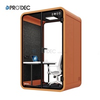 Cabine de travail individuelle en verre insonorisée pour appels téléphoniques et karaoké