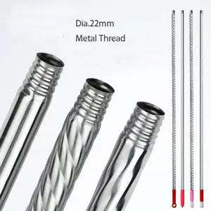 Mạ crôm trang trí thép không gỉ lau Broom xử lý với taper chủ đề - Product Image 1