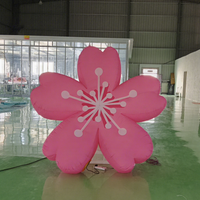 Fleur gonflable géante pour la décoration de lieux extérieurs, décorations de printemps, fleur rose