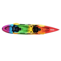 Kayak Biplace Rigide 12,8 pieds pour la Pêche, Assis sur le Dessus, Canot à Pagaie Tandem, Prix Compétitif CE pour Débutants et Location de Kayaks