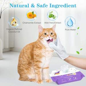 Lingettes humides pour animaux de compagnie, gants de nettoyage pour animaux, lingettes humides pour le nettoyage quotidien des chats et des chiens, gants non tissés - Product Image 4