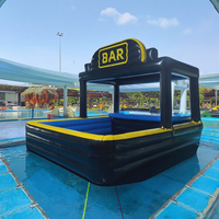 Bar flottant personnalisable pour piscine, cabane avec sièges, fête en usine, gonflable pour usage résidentiel ou scolaire