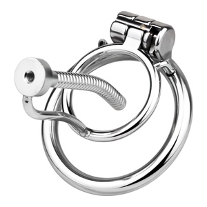 Dispositivos de Castidad Masculina de Acero Inoxidable FRRK, Jaula para Pene con Catéter Uretral, Anillo de Bloqueo para Pene, Juguetes Sexuales para Hombres, Cinturón de Castidad - Product Image 6