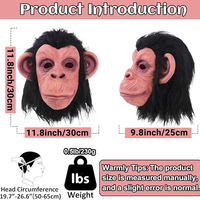 Masques réalistes en latex de singe, gorille, babouin, chimpanzé, tête entière, pour Halloween, anniversaire, Noël, décoration de fête, thème de vacances pour adultes