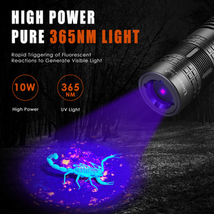 Linterna UV Profesional UniqueFire H10 de 365nm con Filtro Negro de 10W, Lámpara USB-C para Curado de Resina, Detector de Fugas de Pegamento, Escorpiones - Product Image 2