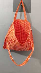 Sac fourre-tout en coton orange matelassé à motifs, ouvert en dessus, pour toutes les saisons - Product Image 4
