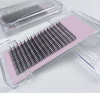 Alice 0.05 Cachemire Camélia Faux-cils à plumes Éventails préfabriqués Extensions de cils souples Base pointue Nouveaux éventails préfabriqués