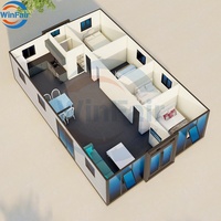 WinFair Prix Maison de luxe préfabriquée 40Ft Portable Ready Made Maison préfabriquée Pliable Conteneur Maisons 4 Chambres Inde
