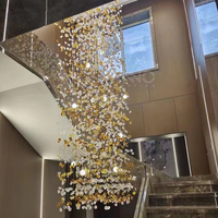 ANNO Lustre en pierre jaune personnalisé Villa Salon Escalier Lustre d'art en verre