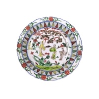 Piring Keramik Vintage Famille Rose Cina, Lukisan Tangan, Dekoratif, Koleksi, Hadiah untuk Dekorasi Rumah