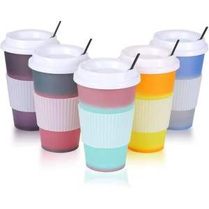 定制徽标促销品 光滑塑料体育场杯 12/16/24 盎司 塑料杯可个性化定制 - Product Image 5