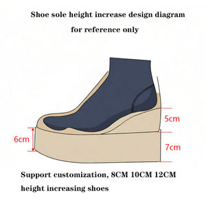 Chaussures pour femmes à talons très hauts et plateforme de 12 cm, nouvelle collection printemps-hiver, polyvalentes, à semelle épaisse, à plateforme haute, décontractées, sportives, pour la marche, à tige haute - Product Image 6