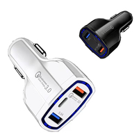 Pengisi Daya Mobil Universal 10w Quick Charge 3.0 Pengisian Cepat Mobil 2 Port Adaptor Pengisi Daya Usb untuk Iphone Adaptor Tipe C untuk Samsung