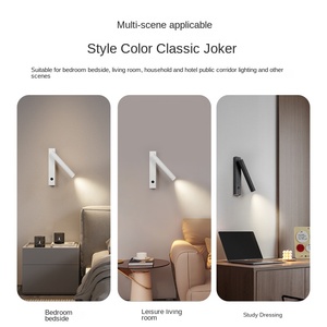 Lampe murale de lecture moderne en aluminium givré, flexible, pour salon, chambre à coucher, lit, chevet, montage en surface - Product Image 2