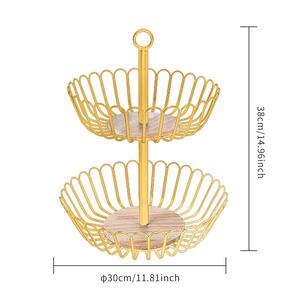 Kitchen 1-Layer Lacquer Classic Iron Fruit Basket Detachable Bottom Portable Candy <b>Snack</b> <b>Tray</b> Rack - Product Image 3