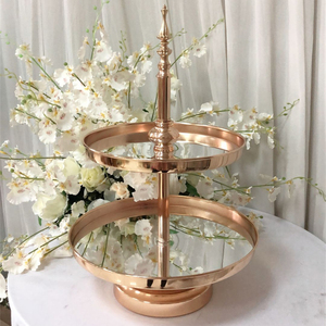Support pour gâteau de mariage Support pour gâteau de fête d'anniversaire à 3 niveaux Support pour gâteau en métal doré pour mariage - Product Image 6