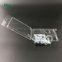 Boîtes d'emballage personnalisées en PET transparent, écologiques, à clapet, avec impression UV pour l'affichage de crochets à ongles, en matériaux recyclés, en stock