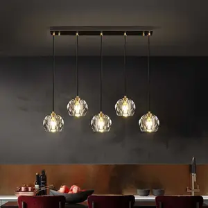 The New Listing Adjustable Light Blown Glass Restaurant 11Cm Nordic Ceiling Lighting Chandelier For Living Room