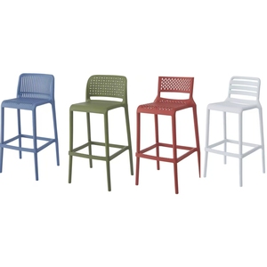 Taburetes de <span class=keywords><strong>Bar</strong></span> apilables de plástico con diseño de cafetería y restaurante de hotel, silla alta de <span class=keywords><strong>bar</strong></span> - Product Image 6