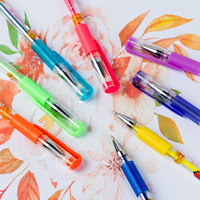Ensemble de stylos gel à impression de fruits mignons 24 couleurs avec étui Outil d'écriture élégant et polyvalent