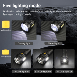 Linterna LED Multifuncional, Recargable, de Alta Luminosidad, para Exteriores, Camping, Emergencias, Portátil - Product Image 2