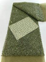 Tissu en dentelle de luxe avec perles et paillettes, dentelle perlée pour robe de mariée, dentelle pour robe de soirée