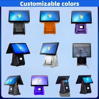 Système de caisse enregistreuse tout-en-un 15,6 pouces, Android Windows 10, écran tactile capacitif 10 points, double écran, machine de facturation, client