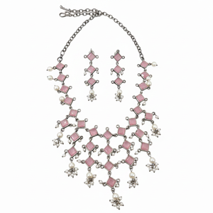 Ensemble de colliers de bijoux fins en pierre et perles de cristal plaqué oxydé 11714291LPI - Product Image 2