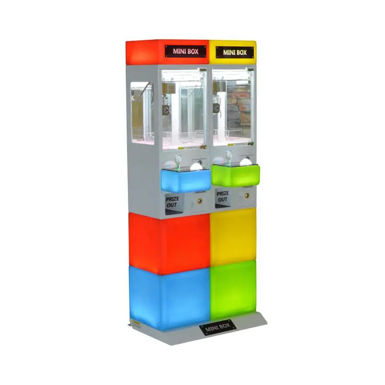 Mini máquina de vender para jogos 2 jogadores, máquina de garra de brinquedo operada por moedas