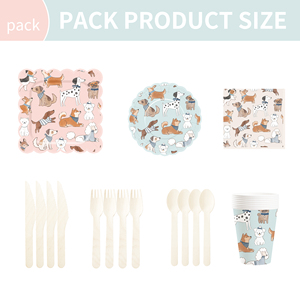 Juego de Vajilla para Fiesta de Perros DAMAI, Vajilla para Cumpleaños Infantiles, Incluye Platos de Papel, Servilletas, Manteles y Vasos para 8 Personas - Product Image 5