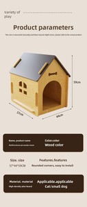 Massief Patroon Houten Hond-En Kattencabine Nieuw Indoor Buitenshuis Met Knopsluiting Raam Groothandel Huisdierenhuizen En Meubels - Product Image 4