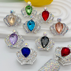 งานประดิษฐ์ทำมือสำหรับพวงกุญแจโทรศัพท์ทำจากโลหะใหม่ทั้งชิ้นประดับด้วยเม็ดลูกปัดรูปมงกุฎสองด้านประดับเพชรเต็มรูปแบบใหม่สำหรับงานประดิษฐ์ทำมือ - Product Image 1