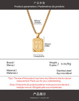 Vente en gros de bijoux religieux, pendentif croix, acier inoxydable tendance pour hommes et femmes, collier avec pendentif croix carré