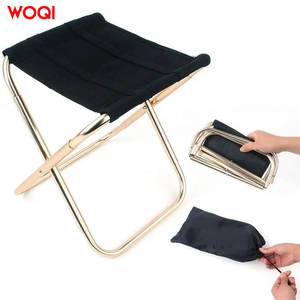 Silla plegable de aluminio Woqi para acampar al aire libre, rectangular, negra, portátil, para pesca, playa, picnic y jardín. - Product Image 2