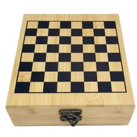 Ensemble de 4 ouvre-bouteilles de luxe en bambou pour vin, coffret d'échecs, cadeau de bar haut de gamme