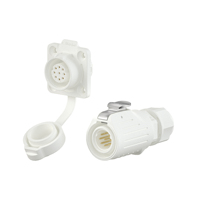 Câble d'alimentation industriel personnalisé blanc IP67/IP68 étanche 10A LP16, prise mâle/femelle, panneau d'équipement électrique circulaire