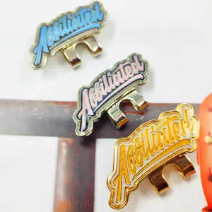 Custom Design Your Own logo for hat Fitted brand metal Crafts hat pins Lapel Enamel Custom hat clips