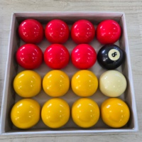 Set Bola Biliard Resin Berkualitas Ukuran 2 inci Warna Merah & Kuning 50,8mm 16 pcs/kotak untuk Permainan Biliard Keluarga & Klub