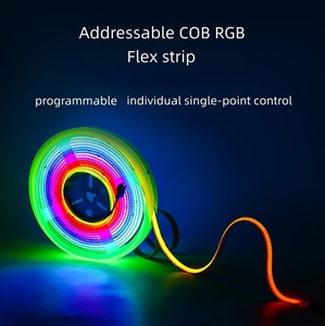 Bande lumineuse LED COB adressable RGBIC intelligente, couleurs changeantes, 12V 24V, matériau FPC, télécommande Wi-Fi, usage résidentiel - Product Image 6