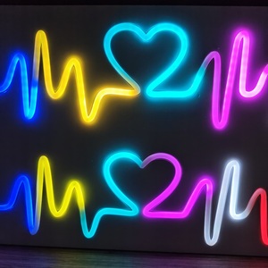Lampada LED Neon RGB a Scorrimento Arcobaleno con Effetto Battito Cardiaco, Spedizione Rapida, per Decorazione Casa, Bar e San Valentino - Product Image 4
