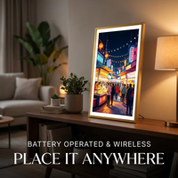YTSF-A22 Bingkai Foto LED Lightbox Aluminium Ultra Tipis Ukuran Besar, Dioperasikan dengan Baterai, dengan Lampu Latar Kecerahan Tinggi untuk A2/A1