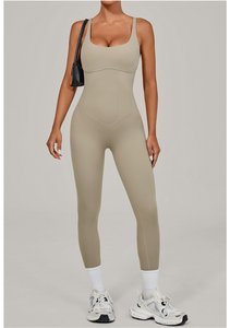<span class=keywords><strong>Tuta</strong></span> da Palestra Personalizzata per <span class=keywords><strong>Donna</strong></span>, Abbigliamento Fitness, Activewear Sportivo, Compressione Morbida e Leggera, Jumpsuit con Schiena Aperta e Arricciata - Product Image 3