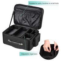 Vol Portable Oxford Maquillage Cas Cosmétique Roulant Chariot À Roues Maquillage Organisateur Double Zip pour Artiste logo privé