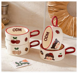 Mug en céramique pour le petit-déjeuner, lait, flocons d'avoine, café exquis, dessin animé <span class=keywords><strong>vintage</strong></span>, animal mignon, créatif, passe au <span class=keywords><strong>micro</strong></span>-ondes, haute qualité - Product Image 1