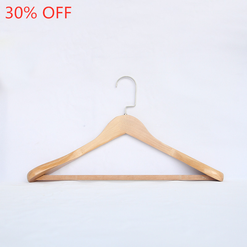 Hot selling luxury custom bamboo garment door pants wooden suit coat clothes hanger