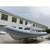Bateau pneumatique de luxe en aluminium à coque en V profond, 10 personnes, 6,5 m, Achilles Hypalon avec console à toit rigide, pour le sport, fabriqué en Chine, faible MOQ