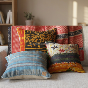 Almohadas de kantha de sari indio - Product Image 3